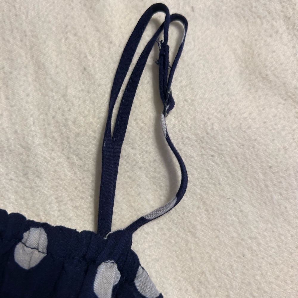 Xhilaration Navy Polka Dot Midi Dress - Picture 4 of 5